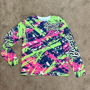 Bassco Fishing Apparel Neon Pink and Green Graphic fishing Jersey